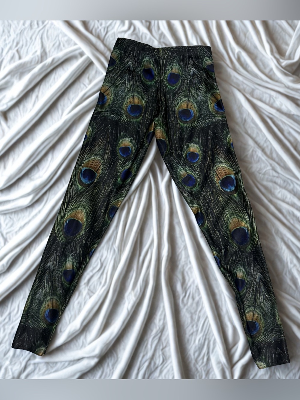 BlackMilk Peacock Feather Iconic print Leggings Size M Discontinued Print HTF
